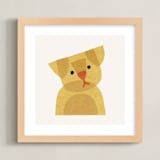 "Paper Pets 2" - Art Print in Golden by Carrie Moradi - Framed