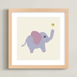 "Playful Elephant" - Art Print in Lavender by Cass Loh - Framed