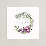 "Botanical Name Wreath" - Personalized Art Print in Magenta by Lori Wemple - Unframed