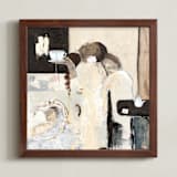 "Nature Does Not Hurry" - Art Print in pale yellow by Mary Ketch - Framed