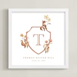 "Woodland Animal Crest: Custom Print" - Custom Print in Papaya by Vivian Yiwing - Framed