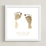 "Footprints: Custom Foil Print" - Custom Foil Print in Gold by Minted - Framed