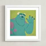 "Sulley & Mike I" - Art Print in Monster Green by Kiersten Garner - Framed