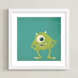 "Mike from Disney and Pixar's Monster's Inc" - Art Print in Green by Kiersten Garner - Framed