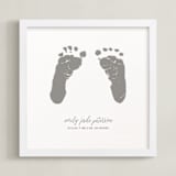 "Footprints: Custom Letterpress Print" - Custom Letterpress Print in Warm Gray by Minted - Framed
