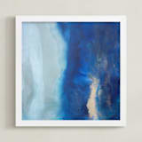 "Ebbing Tide" - Art Print in Ocean Blue by Julia Contacessi - Framed