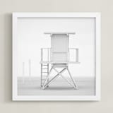 "Iconic Lifeguard tower" - Art Print in Neutral Grey by Kate Houlihan Photography - Framed
