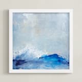"Fleeting Light" - Art Print in Soft Blue by Julia Contacessi - Framed