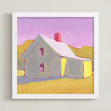 "Canary Cottage" - Art Print in Lavender Sky by Carol C. Young - Framed