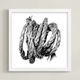 "Loose Coil" - Art Print in White by Lucas Wade - Framed