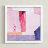 "Sunset at the Beach" - Art Print in Lilac Pink by cassie adams - Framed
