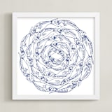 "Sardines" - Art Print in Indigo by Bryn Wears-Fitipaldi - Framed
