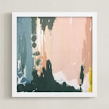 "Spring Print" - Art Print in Peach by Kara Schlabaugh - Framed