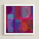 "Scandinavian Modern Revisit" - Art Print in Electric Crimson by Lisa Sundin - Framed