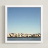 "Bayside" - Art Print in Sky Blue by Kitty Seeber - Framed