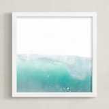 "Turquoise Surf" - Art Print in Turquoise by Shannon Howard - Framed