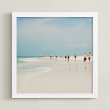 "White Sand" - Art Print in Light Blue by ALICIA BOCK - Framed