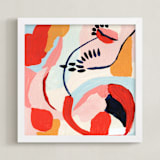 "Pucker Up" - Art Print in Bright Red by Holly Royval - Framed
