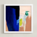 "The Mountains Before Us" - Art Print in Mountain Peach by Mande Calhoun - Framed