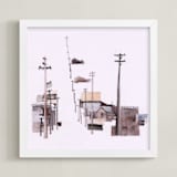 "Bodie Ghosttown" - Art Print in Bear Brown by Viktoria Eperjesi - Framed