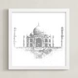 "Taj Mahal" - Art Print in Grey by Paul Berthelot - Framed