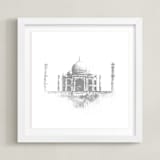 "Taj Mahal" - Art Print in Grey by Paul Berthelot - Framed