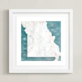 "Missouri in Paint" - Art Print in Missouri Green by Denise Wong - Framed