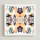 "ABSTRACT SOUND" - Art Print in peach by Tae Lee - Framed