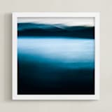 "lake and mountains" - Art Print in blue by Nicolo Sertorio - Framed