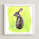 "Wild Rabbit" - Art Print in Pear by Betty Hatchett - Framed