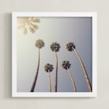 "Sunny Palm Trees" - Art Print in Seagreen by Five Sparrows - Framed
