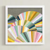 "Fan Out" - Art Print in White by melanie mikecz - Framed