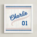 "Vintage Jersey - Navy/Grey" - Personalized Art Print in Navy/Grey by Jessie Steury - Framed