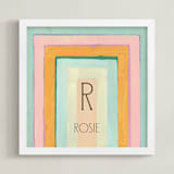 "Rainbow Twist - Custom" - Personalized Art Print in Mint by Lindsay Megahed - Framed