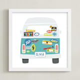 "Van Life" - Personalized Art Print in Aqua by Jessie Steury - Framed