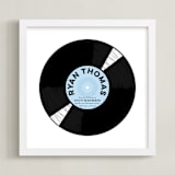 "For the Record" - Personalized Art Print in Baby Blue by Baumbirdy - Framed