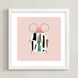 "Little Beetle" - Art Print in Blush by Anna Clement - Framed