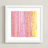 "Rainbow Dots 1" - Art Print in Cherry by Kerry Doyle - Framed