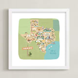 "Greetings from Texas" - Art Print in Green grass by Jennifer Wick - Framed