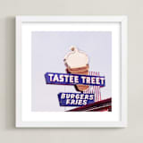 "Tastee Treet" - Art Print in tastee blue by Calais A Le Coq - Framed