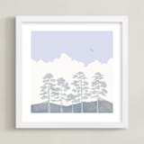 "Treetops" - Art Print in Periwinkle by Field and Sky - Framed