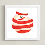 "Peeled Apple" - Art Print in Apple Red by Morgan Ramberg - Framed