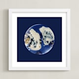 "Moon Landing" - Art Print in Navy Blue by Hi Adelaide - Framed