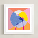 "Day & Night" - Art Print in yellow by Stop-mashina - Framed