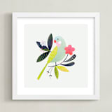 "Princess parrot" - Art Print in Mint by Tati Abaurre - Framed
