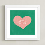 "Love Wins" - Art Print in Emerald Green by Little Miss Missy - Framed