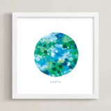 "Painted Earth" - Art Print in Ocean by Holly Whitcomb - Framed