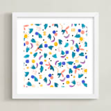 "Geometric plants" - Art Print in White by FERNANDA MARTINEZ - Framed