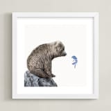 "Blue Fish Wish" - Art Print in Blue Fish by Maja Cunningham - Framed