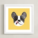 "Little Pup" - Art Print in Sunny Yellow by Tayler Mitchell - Framed